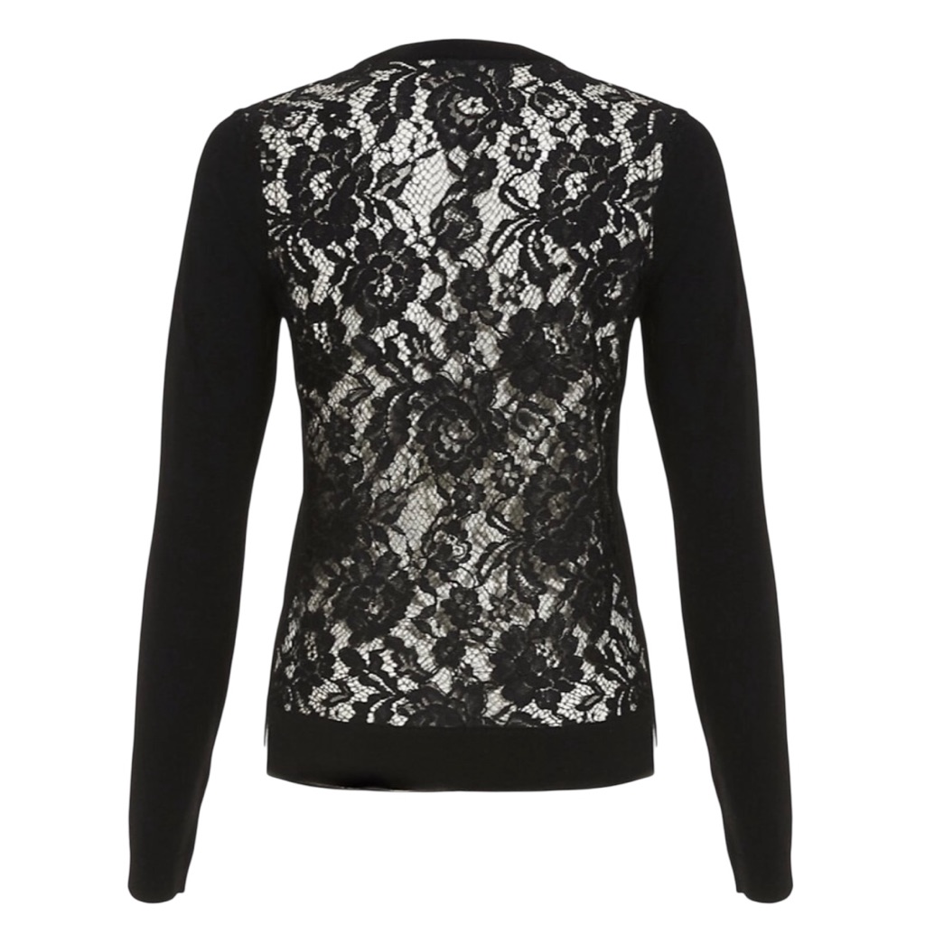Theory Black Fitted Long Sleeve Blouse